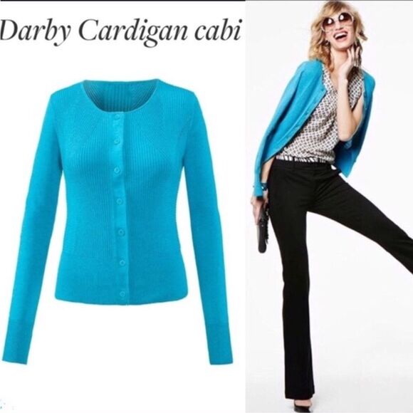 CAbi "Darby Cardigan" Ribbed Sweater Size Small - Picture 1 of 8